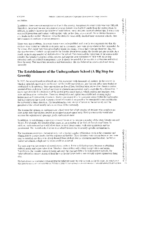 Using Kotters 8 step process for change, analyze