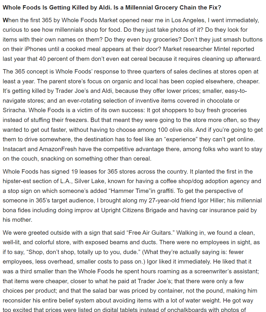 Whole Foods Is Getting Killed by Aldi. Is a