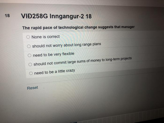 18 VI258G Inngangur-2 18 The rapid pace of