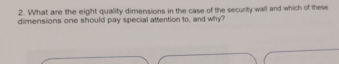 2. What are the eight quality dimensions in the