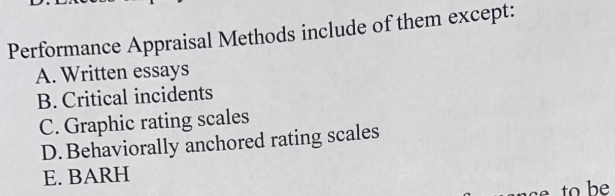 Performance Appraisal Methods include of them