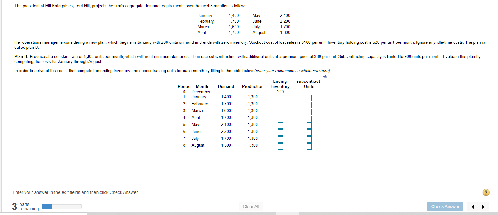 Her operations manager is considering a new plan,