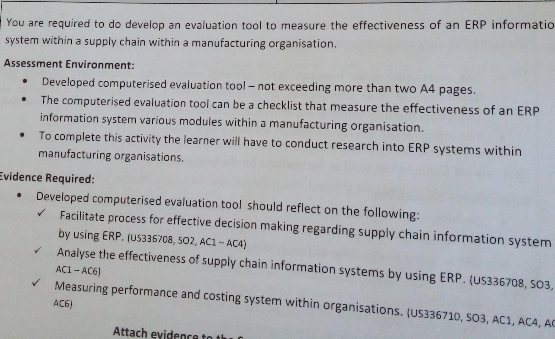 her competency on the applicable unit standard.