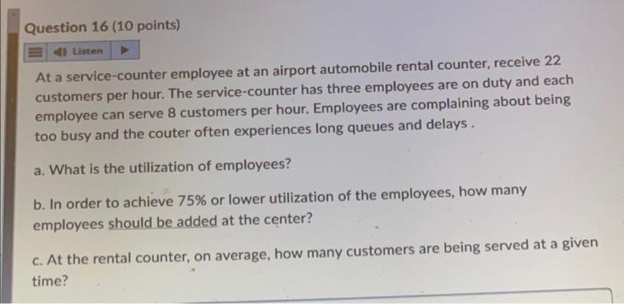 At a service-counter employee at an airport