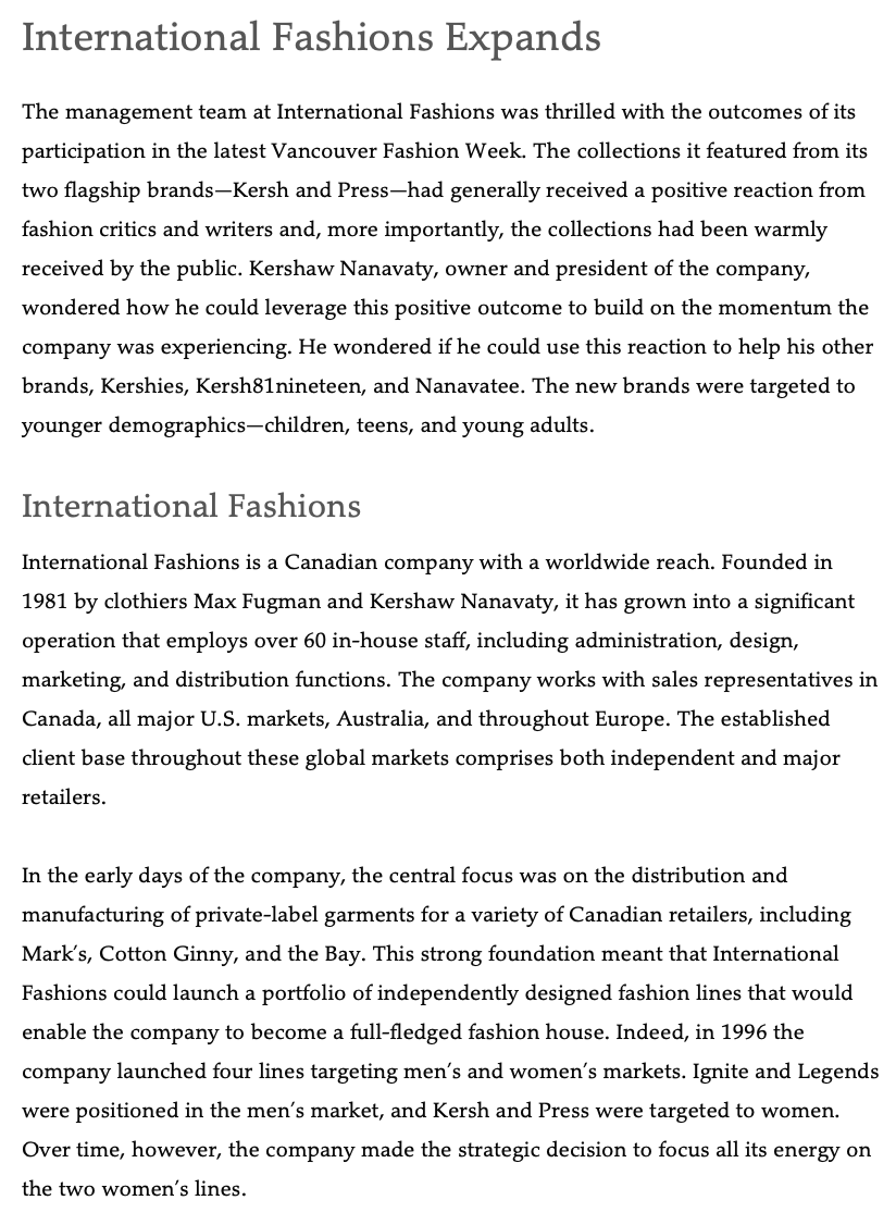 As International Fashions looks to build brands