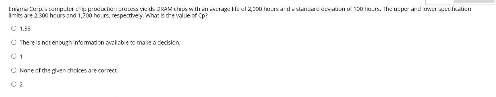 Enigma Corp.'s computer chip production process