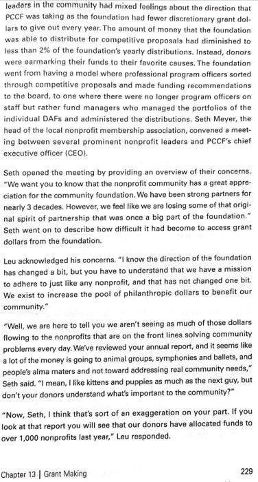 case CASE 13.2 DONOR ADVISED FUNDS: DO DONORS