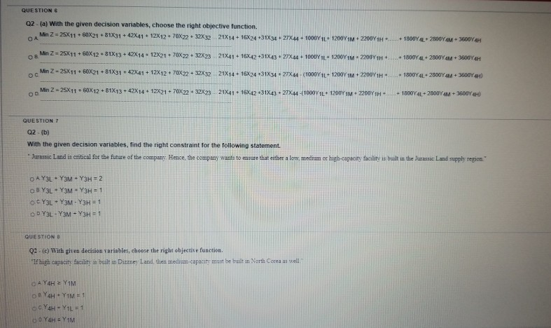 Q2. Integer Programming Kim's Kitchen makes