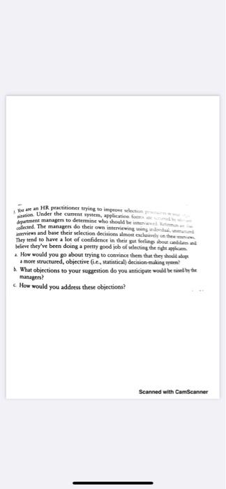 en HR practitioner trying to improve stion. Under