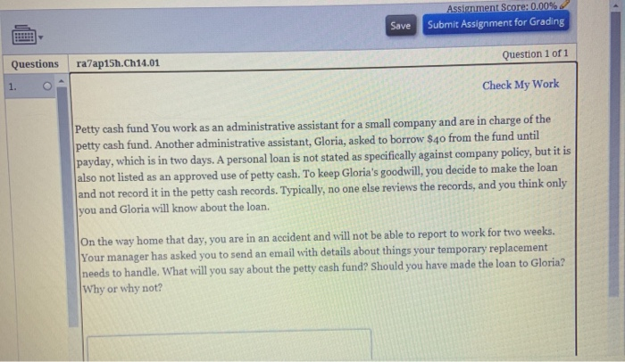 Assignment Score: 0.00% Submit Assignment for