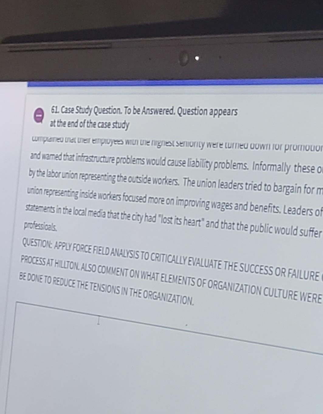 Please Help me answer that. 61. Case Study