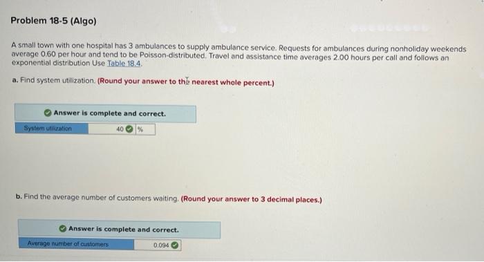 I need question D please:( Problem 18-5 (Algo) A