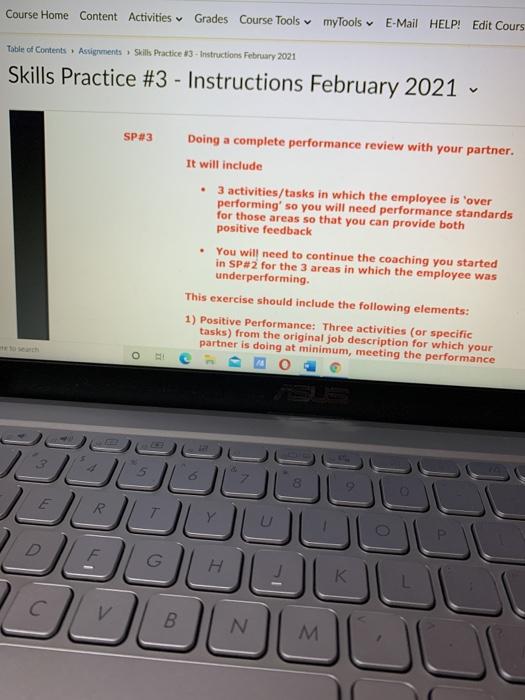 Skill practice assignment 3 Course Home Content