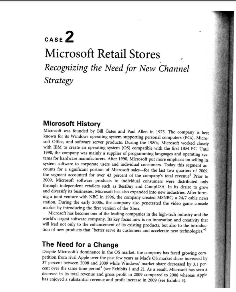 1. Why do you think MS decided to change its