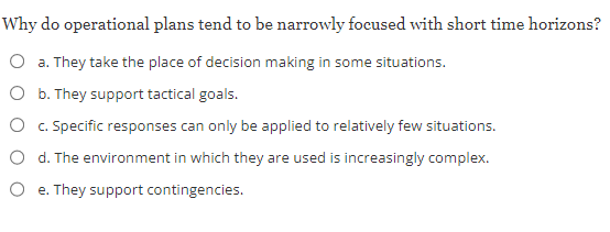 Why do operational plans tend to be narrowly