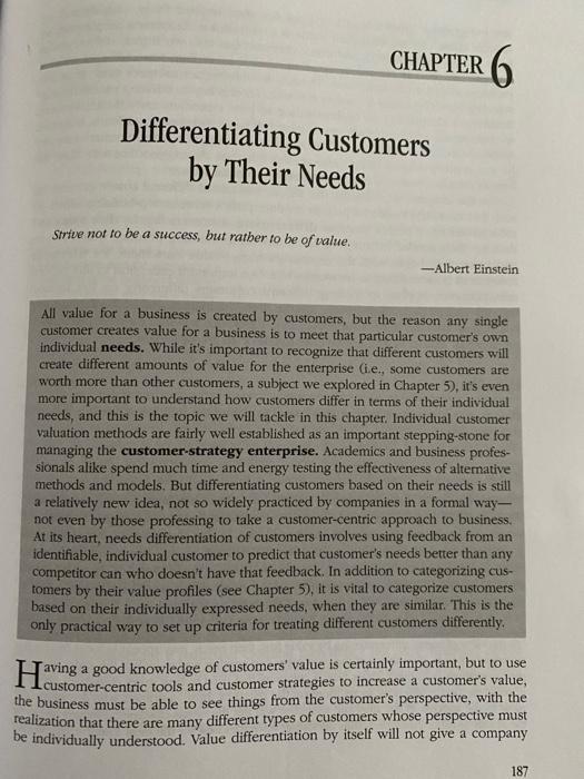 Name a product that might be used by customers