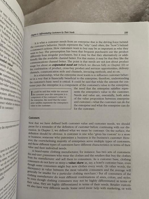 Name a product that might be used by customers