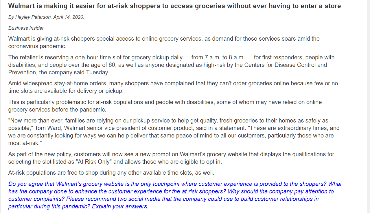 Customer Relationship Management Answer the