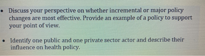 Discuss your perspective on whether incremental