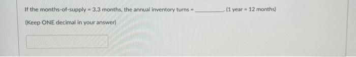 (1 year 12 months) If the months-of-supply = 3.3