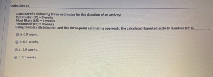 Question 11 (CHS) A project manager may use to