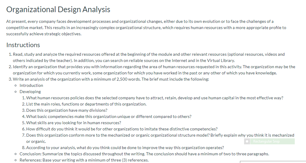 Organizational Design Analysis At present, every