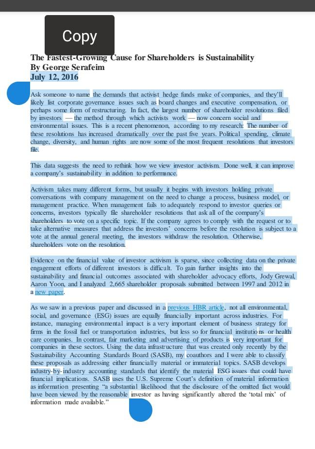 Copy The fastest-Growing Cause for Shareholders