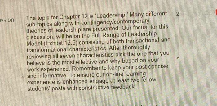 Exhibit 12-5 Passive Full Range of Leadership