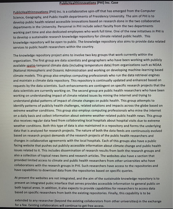 Question 1 A: Identify a potential list of