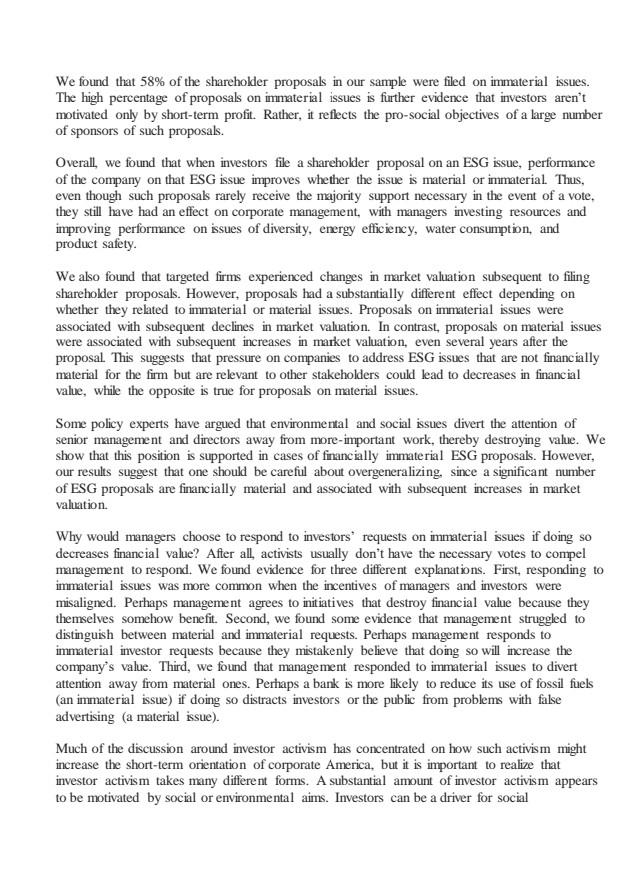 Copy The fastest-Growing Cause for Shareholders