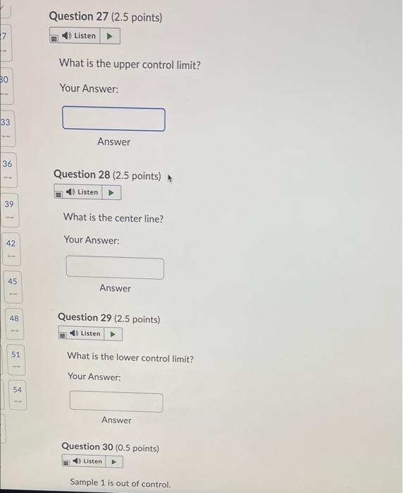 A quality inspector took six samples, each with