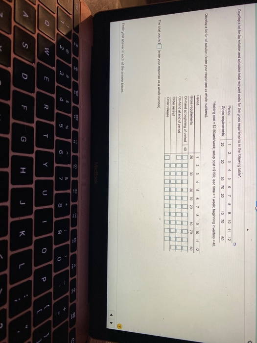 Develop a lo-for-lot solution and calculate total