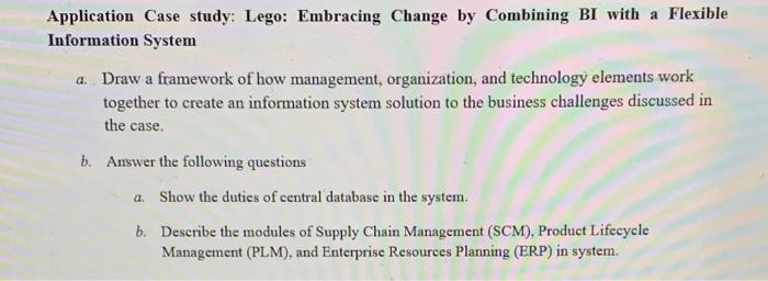 Application Case study: Lego: Embracing Change by