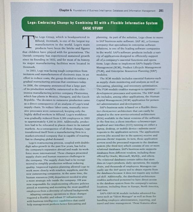 Application Case study: Lego: Embracing Change by