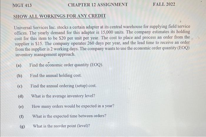Universal Services Inc. stocks a certain adapter