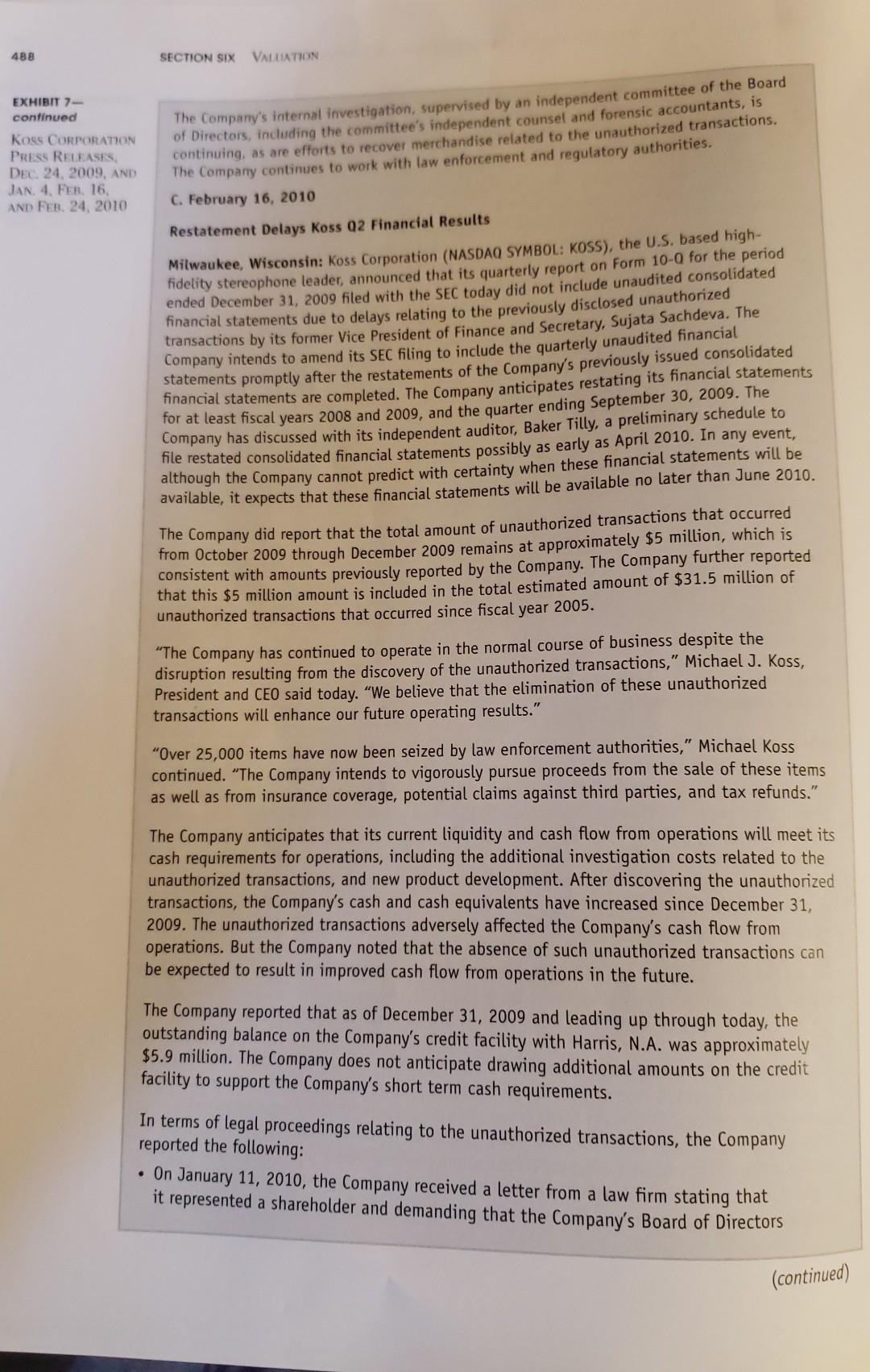 1.Evaluate Koss's compensation structure for its