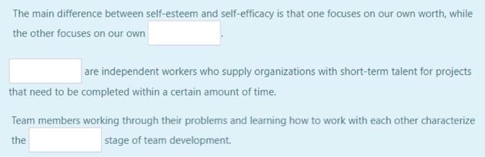 The main difference between self-esteem and