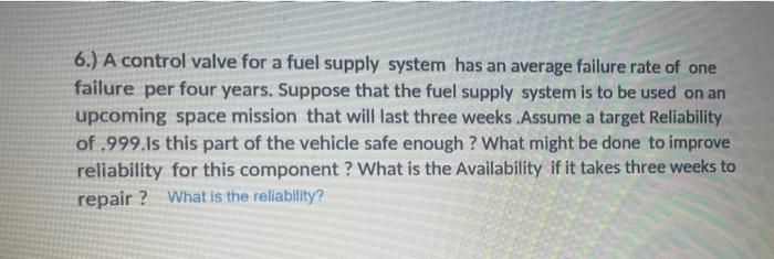 6.) A control valve for a fuel supply system has