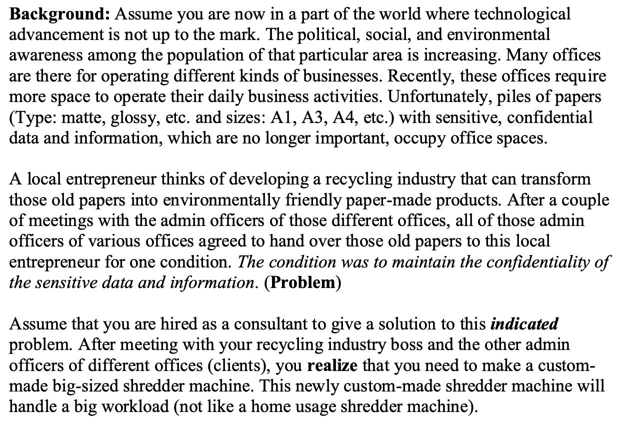 Develop WBS for making the custom made paper