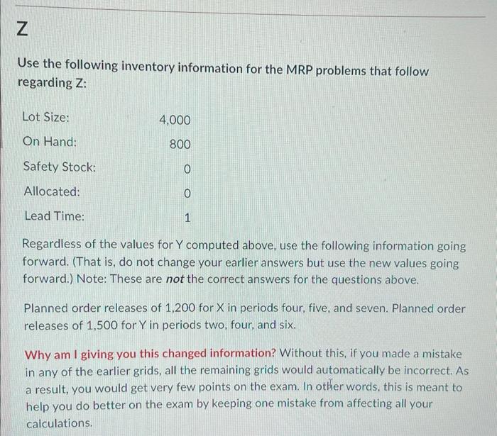 Use the following inventory information for the