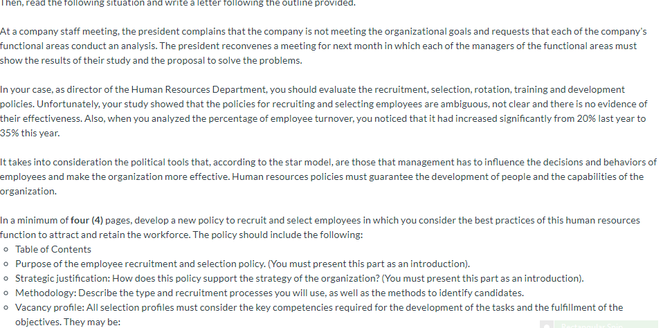 Then, read the following situation and write a