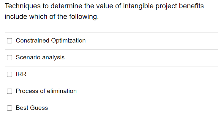 Techniques to determine the value of intangible