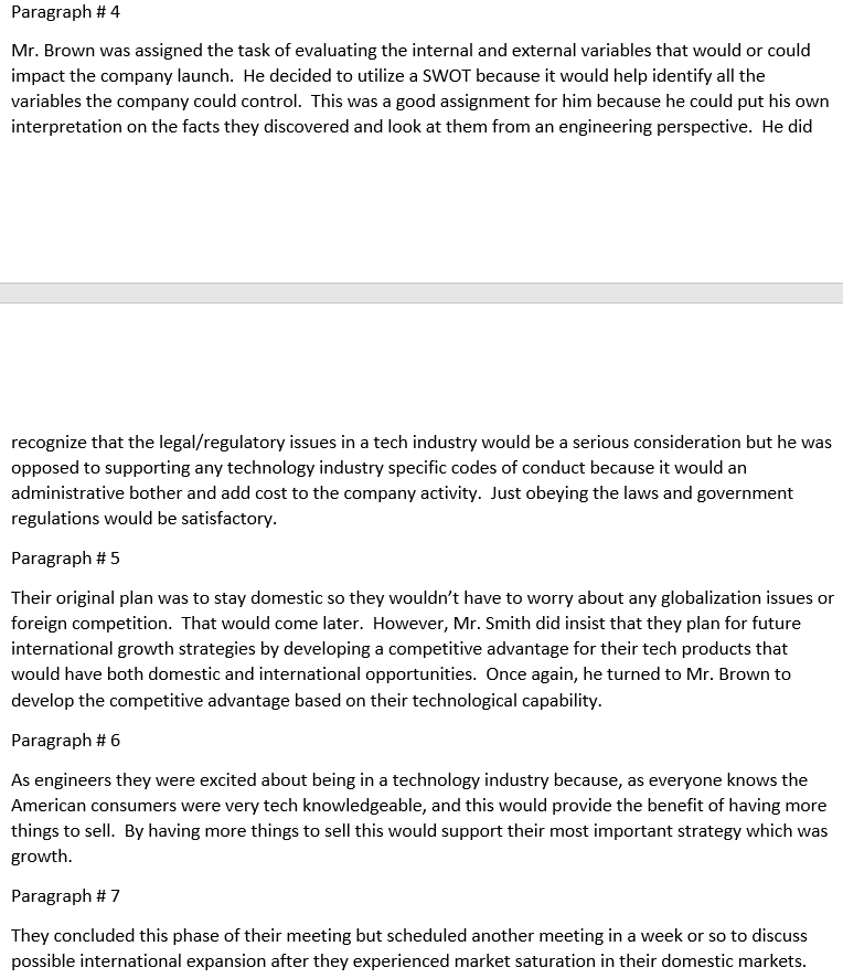 Please read the following case and identify all