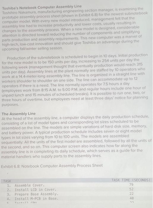 Toshiba's Notebook Computer Assembly Line