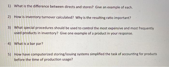 chapter 7 questions food/bev cost control 1) What