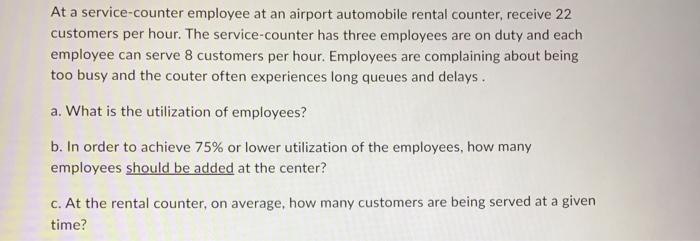 At a service-counter employee at an airport