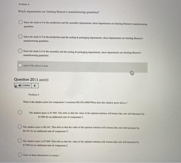 Problem 4. Which departments are limiting