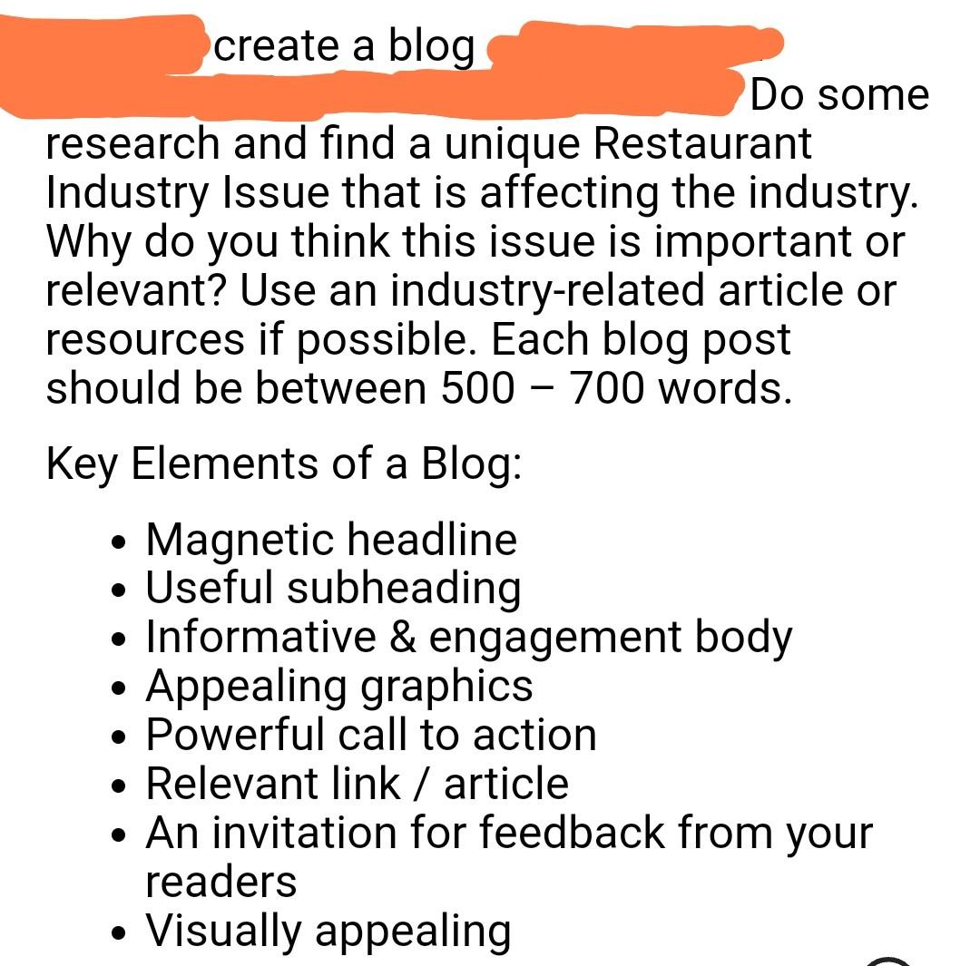 Write a blog in between 500-700 words and Please