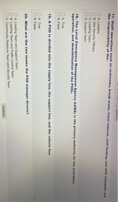 10. The POD Manager assigns position. A. True B.