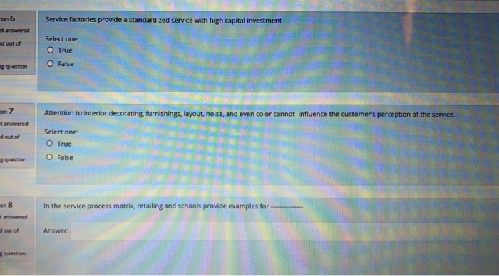 1 In the service process matrix, airlines provide